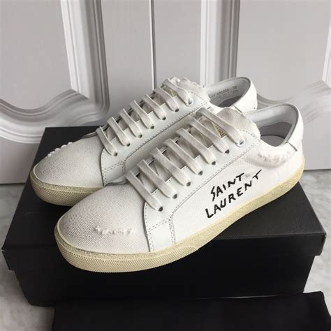 ysl canvas white sneaker|YSL sneakers price.